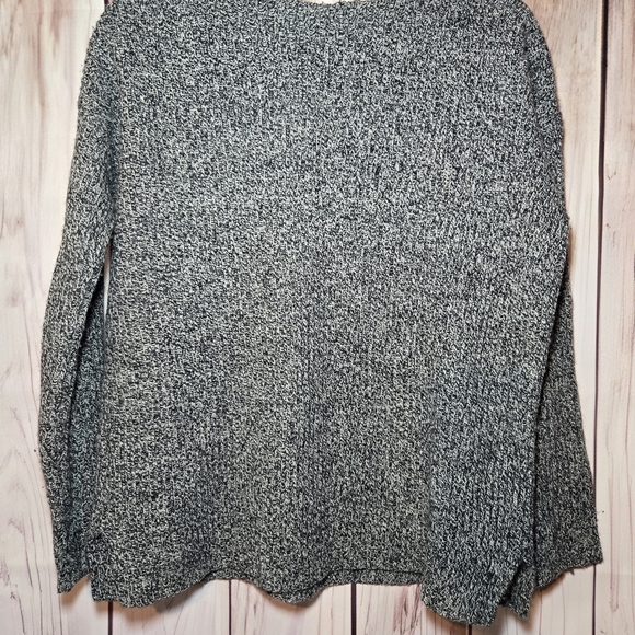 Madewell 100% Wool Gray Sweater with Leather Striped Sleeves Size XS - Picture 7 of 9